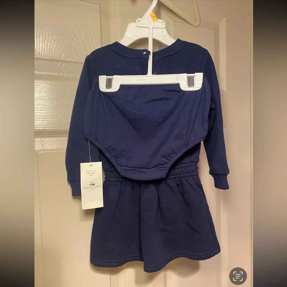 NWT Polo Ralph Lauren Baby Girls Polo Bear Long Sleeve Fleece Dress‎ & Bloomers